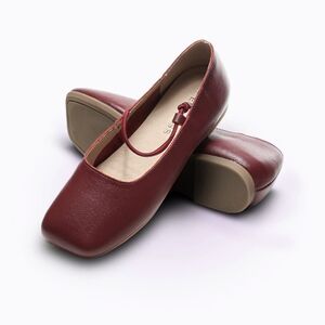 Empress Leather Mary Jane square toe flats red/Burgundy EU42 fits like size 10
